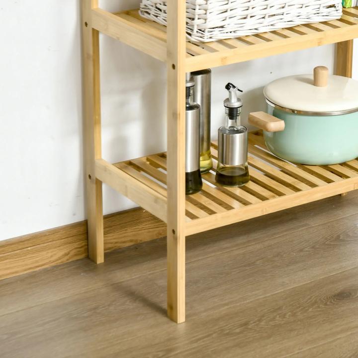 Image du produit Homcom Étagère en bambou 3 étagères, bambou 62x33x80cm, naturel