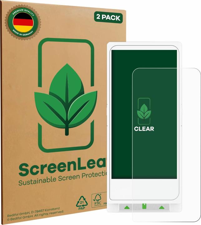 Actual product image ScreenLeaf Screen Protector sustainable Screen Protection, clear, anti-scratch (2 Piece, LG G Flex)