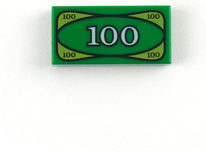 Actual product image LEGO Billet de banque 1x2 tuile - Green 3069bpx7 - 50x (3069, LEGO Accessories)