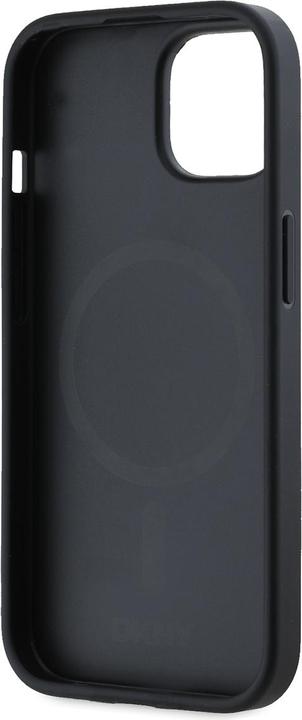 Immagine prodotto DKNY Custodia Magsafe in pelle PU con logo in metallo argento per iPhone 13 Nero (Apple iPhone 13)