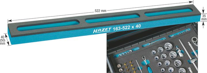 Actual product image HAZET Soft foam insert ∙ with compartments for small pieces 163-172X50