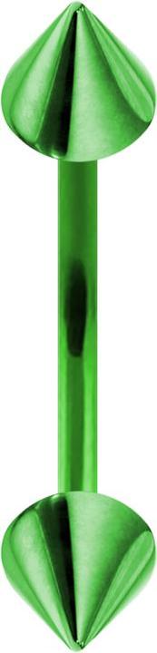 Actual product image Star Piercing Micro banana green with two cones (without brass, Surgical steel 316L)