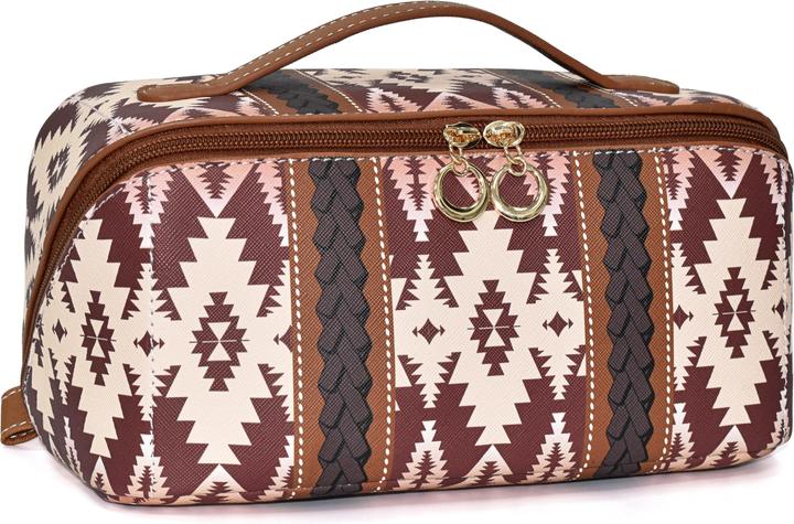 Only-Bags.Store Borsa cosmetica in stile etnico, borsa cosmetica portatile da viaggio, organizzatore di articoli da