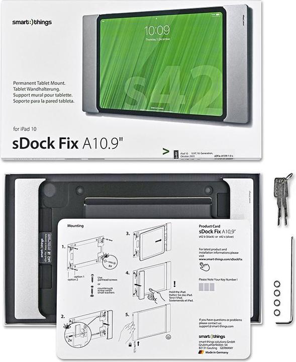Immagine prodotto smart things sDock Fix s52, argento - Stazione di ricarica/supporto a parete da 11 pollici per Galaxy Tab S7 e