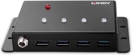 Image du produit Lindy 4 ports USB 3.0 Metal Hub 4 ports USB 3.0 supplémentaires (USB-B, 4 Ports)