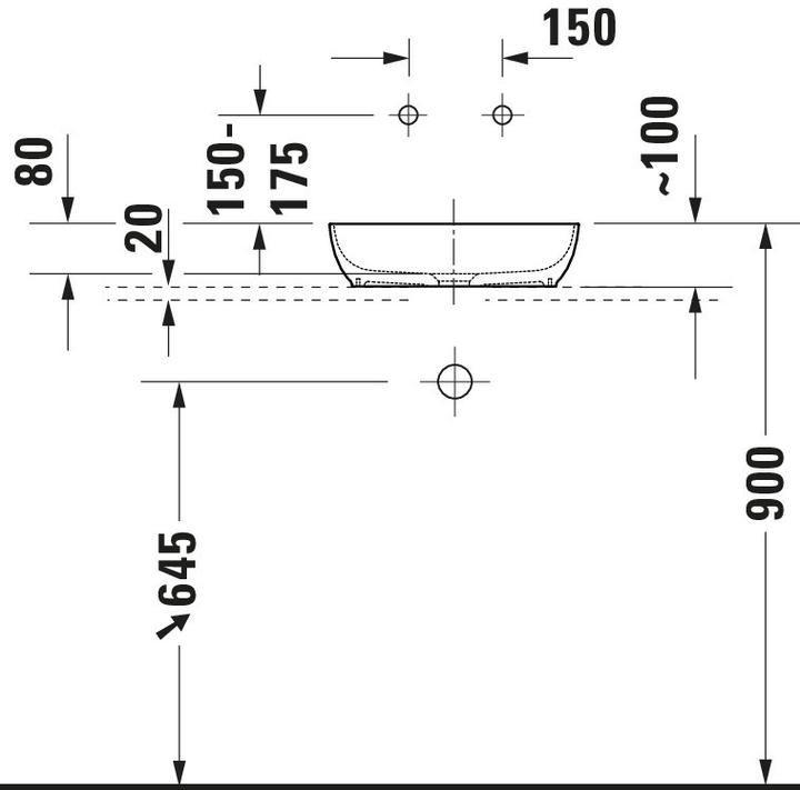 Produktbild Duravit Sivida Aufsatzwaschtisch, rund, 400x400mm, ohne Hahnloch, ohne Überlauf (400 mm, 400 mm)