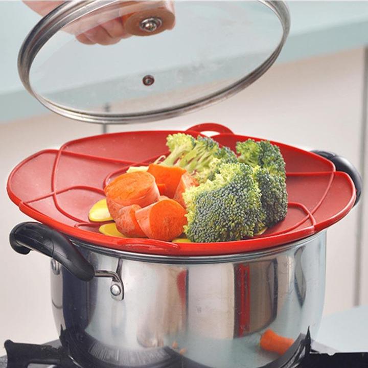Image du produit JTI Couvercle en silicone multifonctionnel pour pot - Rouge