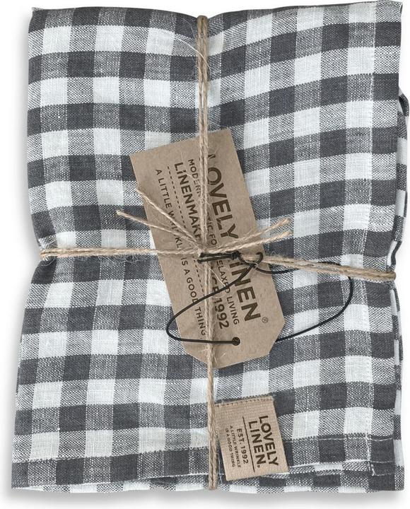 Immagine prodotto Lovely Linen Runner da tavola Misty quadrato in lino grigio scuro 47x150cm (1 pezzo) (47 x 150 cm)