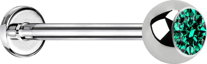Actual product image Star Piercing Micro Labret silver with ball and crystal turquoise (Surgical steel 316L, without brass)