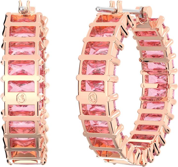Image du produit Swarovski Matrix Créoles Baguette taille rose or rose (Métal Swarovski)