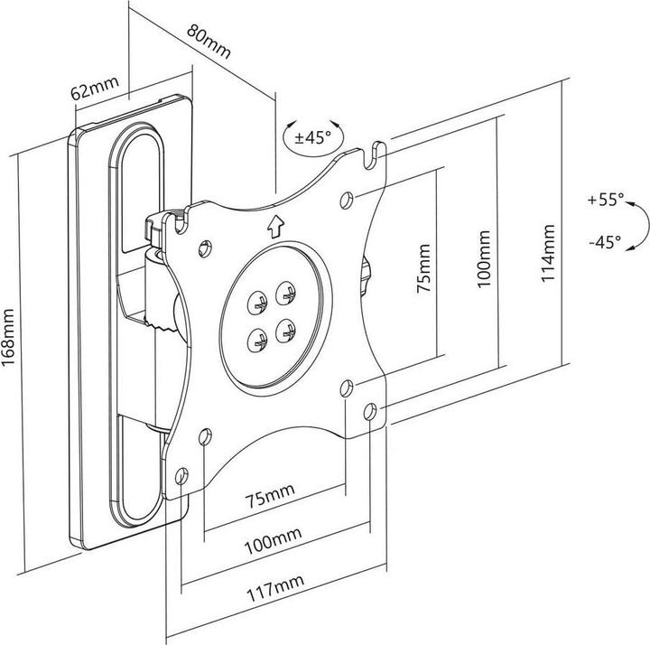 Actual product image myWall My Wall HC1-1L TV wall mount Integrated spirit level 33.0 cm (13") - 81.3 cm (Wall, 32", 15 kg)