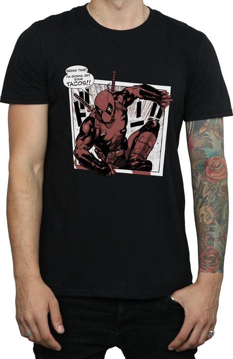 Actual product image Mens Deadpool Breaktime Tacos T-Shirt (M)