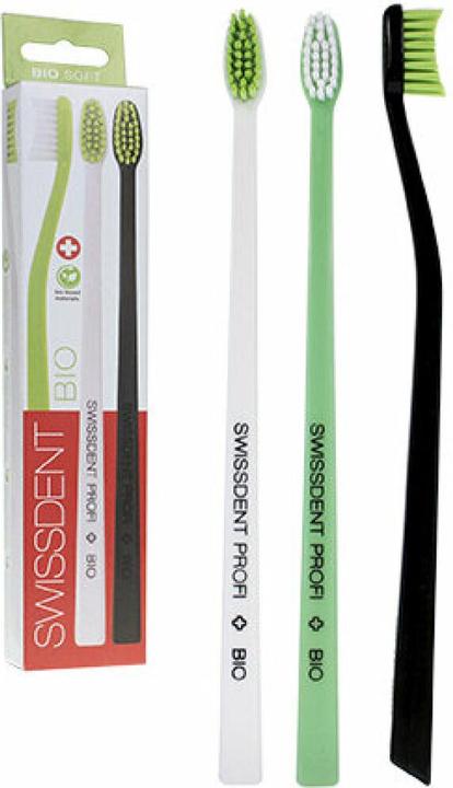 Produktbild Swissdent Bio Zahnbürste, Zahnbürsten aus biologischem Rizinusöl-Kunststoff (3 Stk.) vegan (Weich, 3 x)
