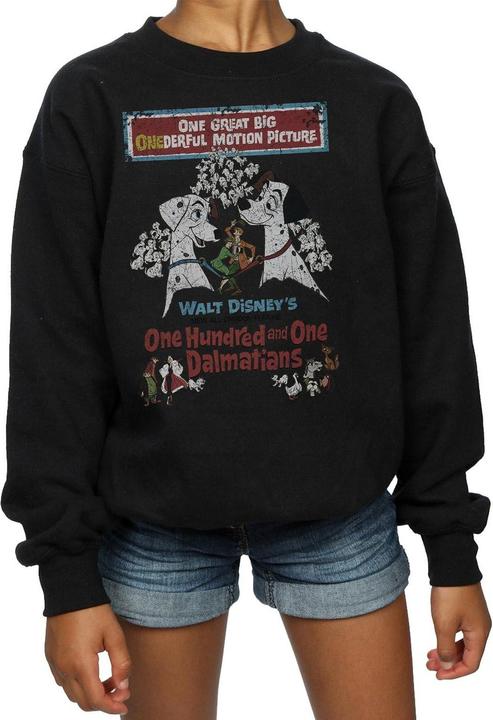 Actual product image Disney Girls 101 Dalmatians Retro Poster Sweatshirt (152, 158)