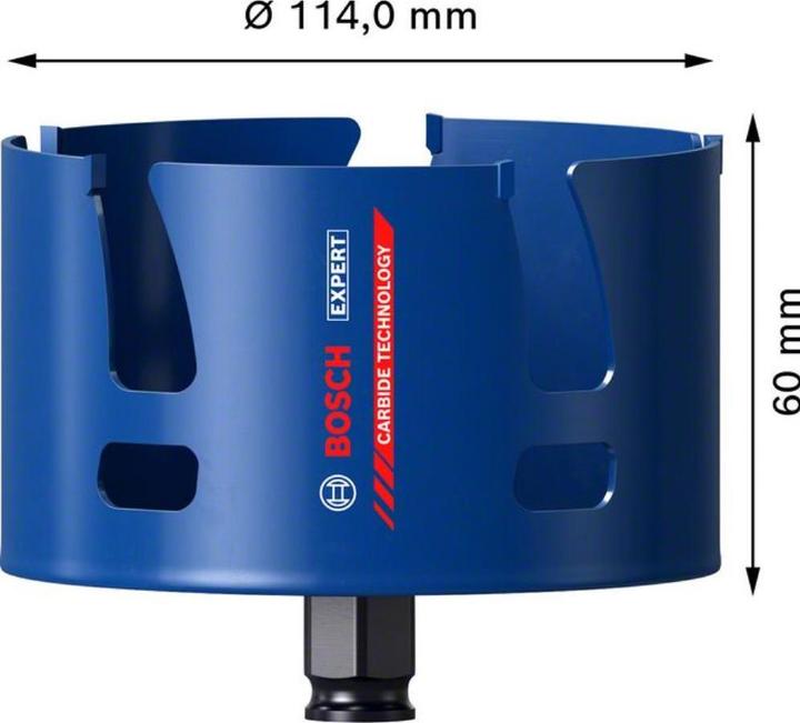 Actual product image Bosch Professional Zubehör Expert Construction Material Hole Saw, 114 x 60 mm (114 millimetres)