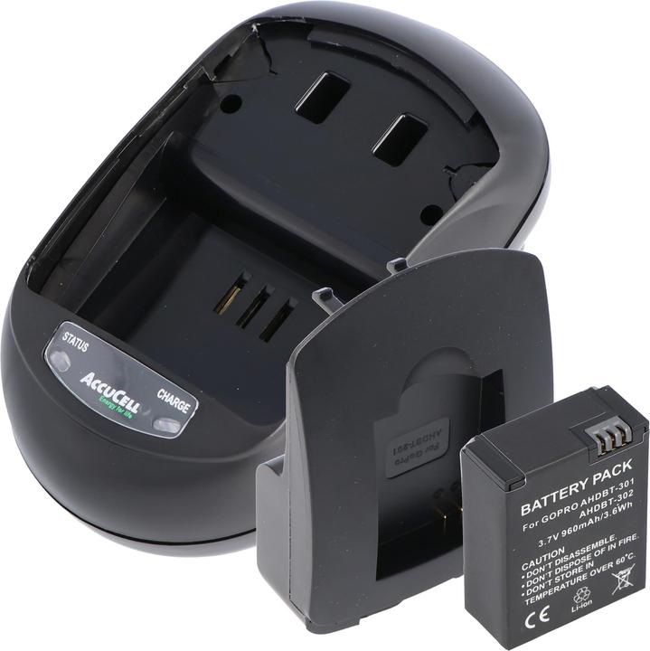 Produktbild AccuCell Ladegerät und Akku Go Pro HD Hero 3, AHDBT-201, AHDBT-301 (Ladegerät)