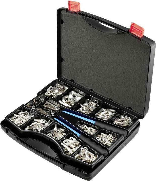 Image du produit Tru Components TC-11894512 Assortiment de cosses tubulaires 6 - 50mm² avec pince à sertir 6mm² 50mm² Argent 28