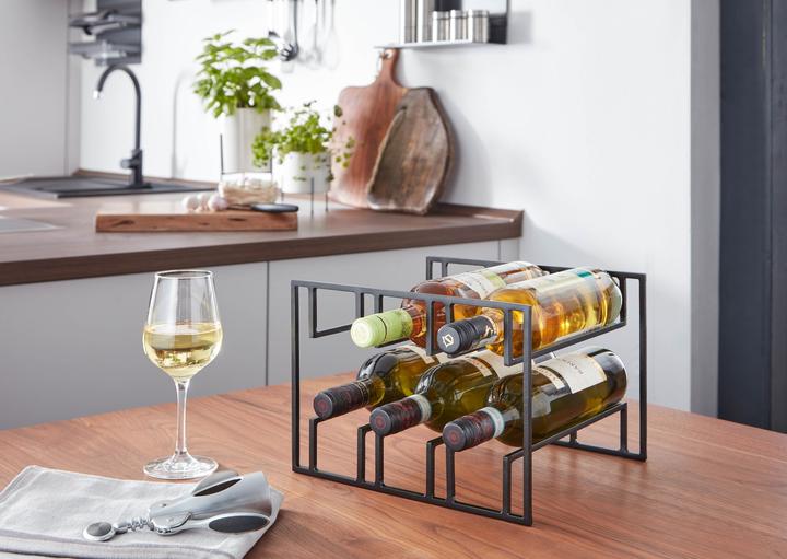 Image du produit FineBuy Porte-bouteilles de vin FB82257 Métal Noir