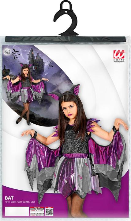 Image du produit Widmann Chauve-souris costume enfant robe avec tutu et ailes, oreilles (110, 116)