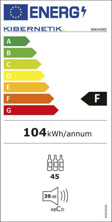 Energie-Label Kibernetik Weinkühlschrank WKH49S