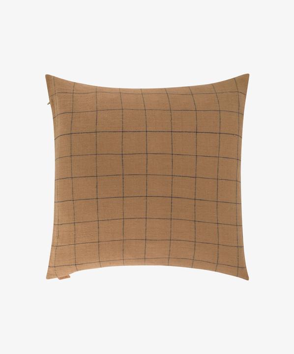 Ferm Living Zierkissen Bezüge GRID braun (50cm x 50cm)