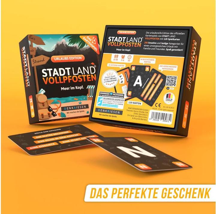 Produktbild Denkriesen - STADT LAND VOLLPFOSTEN® - Das Kartenspiel – URLAUB EDITION - "Meer im Kopf." (Deutsch)