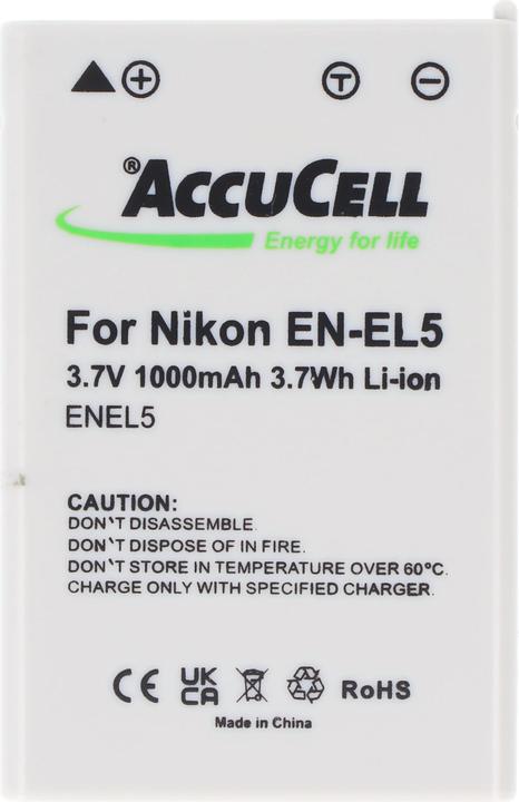 Image du produit AccuCell batterie compatible avec Nikon EN-EL5, Duracell CP1 (Batterie)