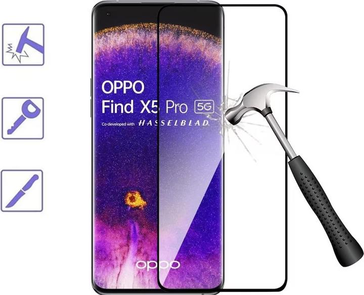 Produktbild PhoneLook 3D Tempered Glass Full Screen Display Schutzglas mit schwarzem Rahmen (1 Stück, Oppo Find X5 Pro)