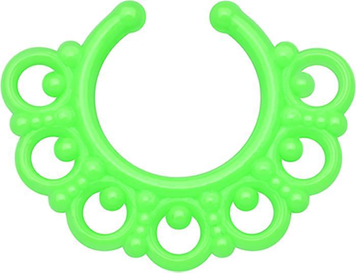 Actual product image Star Piercing Fake Septum Tribal mit Kugeln grün
