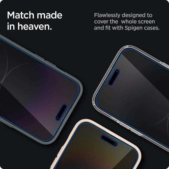 Actual product image Spigen EZ FIT GLAS.tR (1 Piece, Apple iPhone 14 Pro)