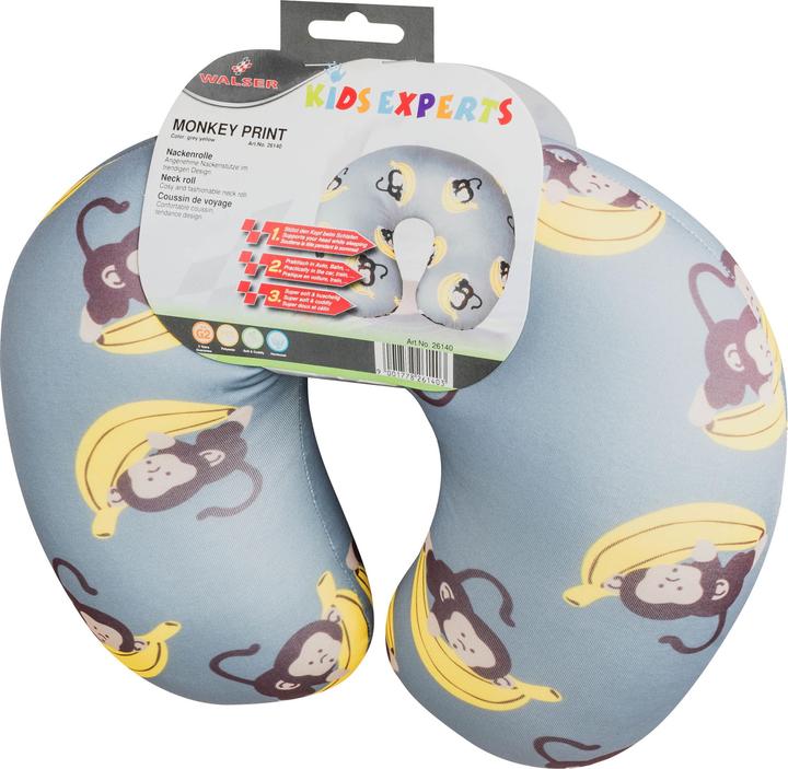 Image du produit KidsExperts Coussin cervical Monkey 5 ans et + gris/jaune (Coussins de voyage)