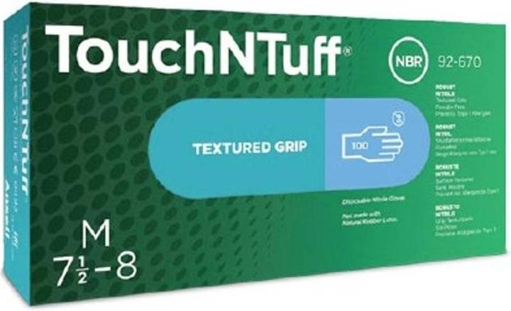 Actual product image Ansell Disposable gloves TouchNTuff® 92-670, 100 pcs, 0.13mm thick, size XL (9.5-10) blue (9.5, 10)