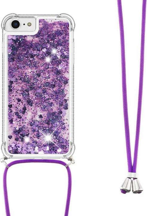 Produktbild Cover-Discount iPhone SE / 8 / 7 - Glitzer Hülle mit Umhängeband violett (Apple iPhone SE (2nd Gen), Apple iPhone 7, Apple iPhone 8)