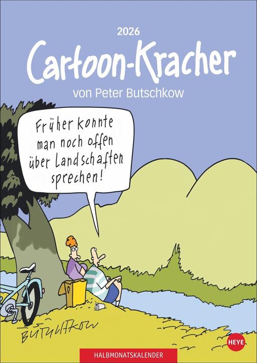 Immagine prodotto Peter Butschkow: Cartoon-Kracher Halbmonatskalender 2026 (Tedesco)