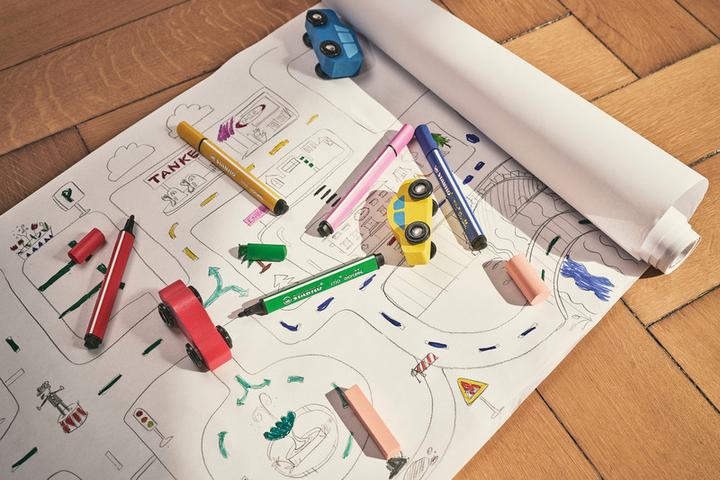 Actual product image STABILO Trio Scribbi Spring-loaded triangular felt-tip pen (Multicoloured, 8 x)
