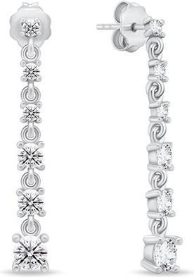Immagine prodotto Brilio Argento - Eleganti orecchini pendenti in argento con zirconi EA830W