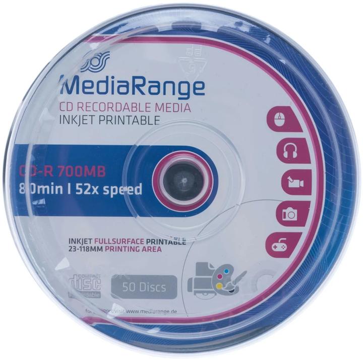 Immagine prodotto MediaRange Supporto CD-R 700 MB, fuso (50 pezzi), tipo di supporto (50 x)