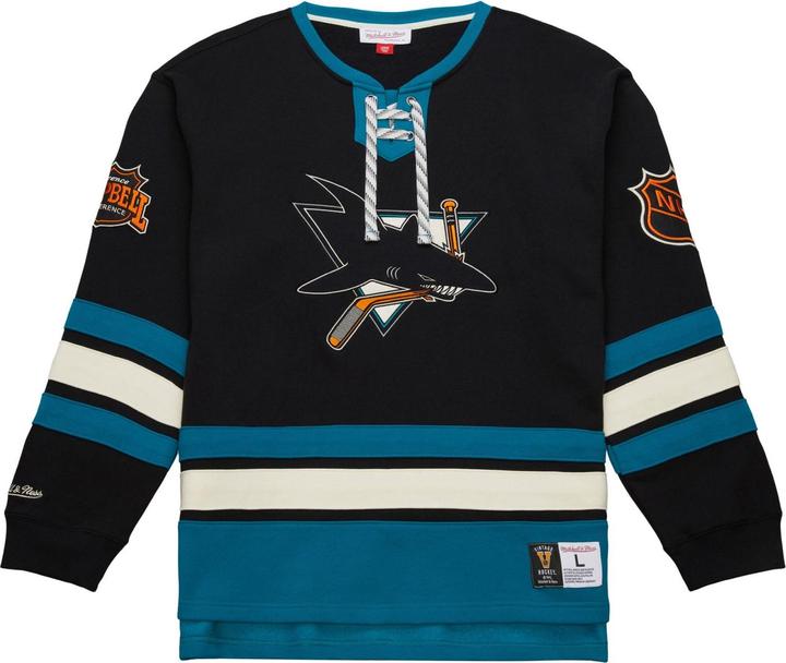 Actual product image Mitchell & Ness M&N San Jose Sharks NHL Lace-Up Heritage Hoody - M (M)