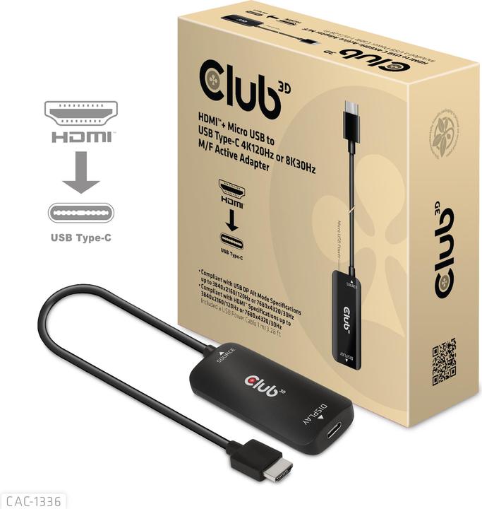 Actual product image Club 3D HDMI + MicroUSB to (HDMI, 7.20 cm)
