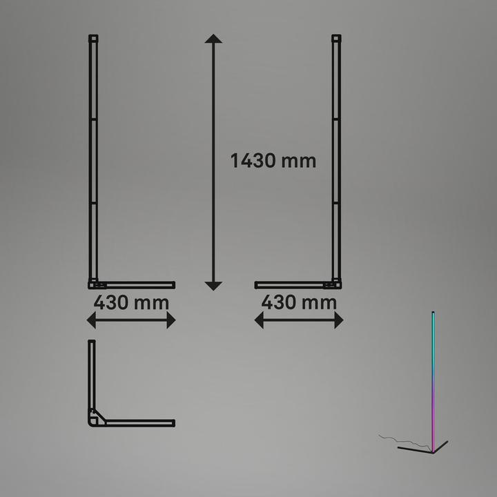 Produktbild Briloner RGB IC LED Stehleuchte, schwarz, 81xRGB-LED