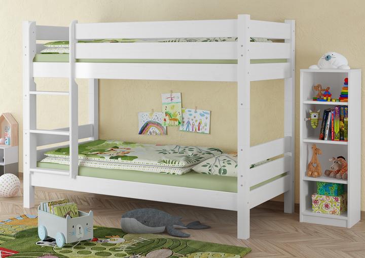 Produktbild Erst-Holz Erwachsenen-Etagenbett weiss 90x220 Hochbett teilbar Nische 100 2 Rollroste 60.16-09-220 W T100 (90 x 220 cm)