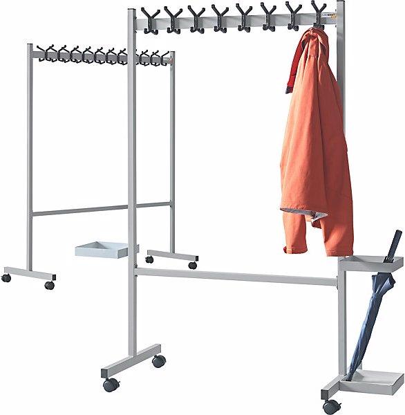Produktbild eurokraft basic Garderobenständer, mobil, HxT 1700x550 mm, 2x11 Haken