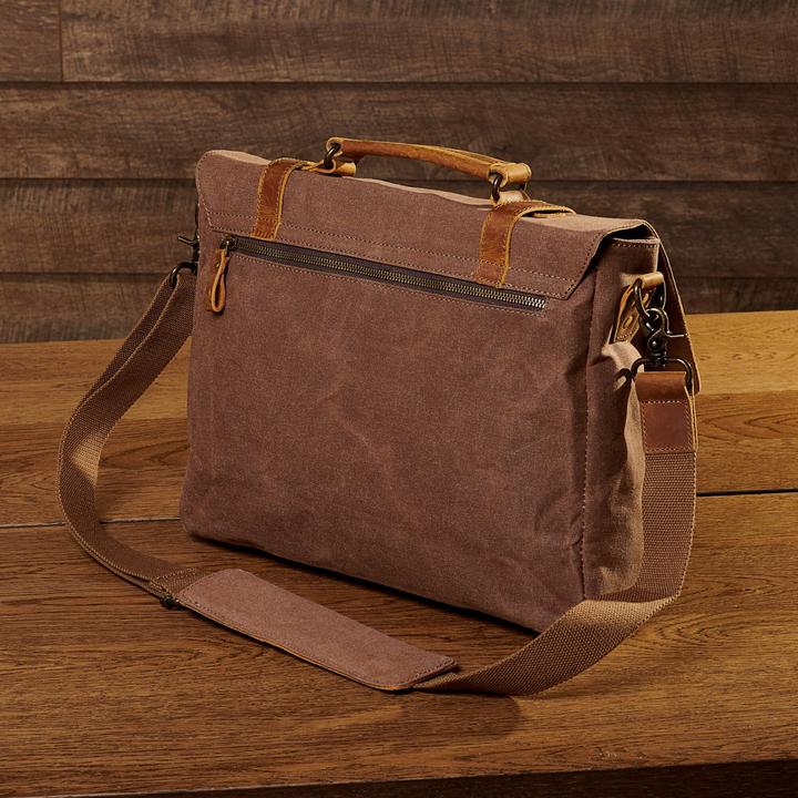 Immagine prodotto Only-Bags.Store Borsa a tracolla in pelle cerata, borsa a tracolla in tela cerata, borsa in pelle per laptop