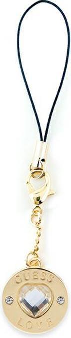 Actual product image Guess zawieszka GUCPMHGLD Phone Strap Heart Diamond Charm with Rhinestones