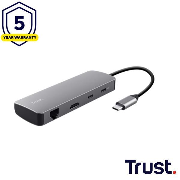 Actual product image Trust DALYX 8-in-1 Multiport Adapter (USB-C, USB 2.0, HDMI)