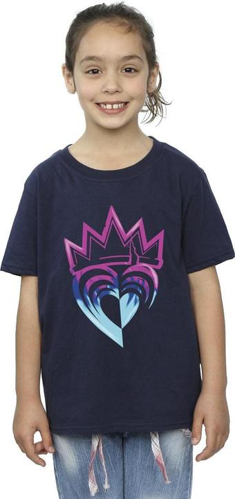 Actual product image Disney Girls Descendants Pink Crown Cotton T-Shirt (152, 158)