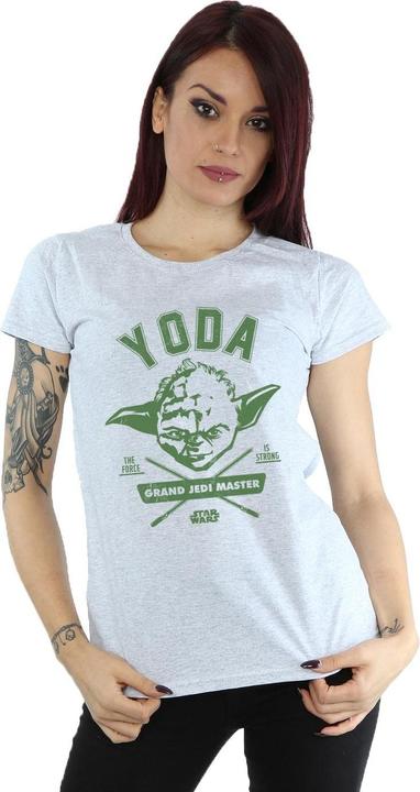 Actual product image Star Wars Womens/Ladies Yoda Collegiate Cotton T-Shirt (XXL)