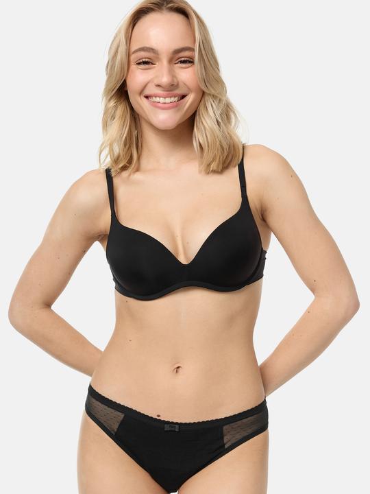 Produktbild DIM Slip Lace Stark schwarz mit Meshdetail (S)
