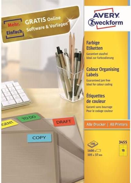 Image du produit Avery Étiquettes en couleur