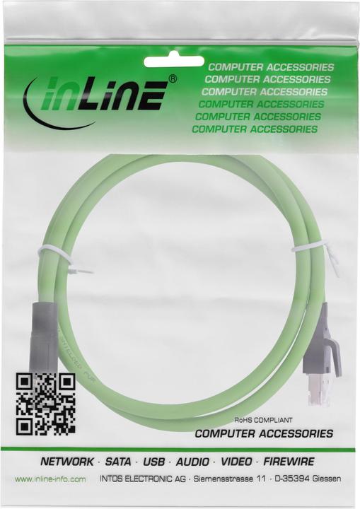 Actual product image InLine Industrial network cable, M12 4-pin D-coded plug to RJ45 plug, PUR, 15m (U/UTP, CAT5e, 15 m)